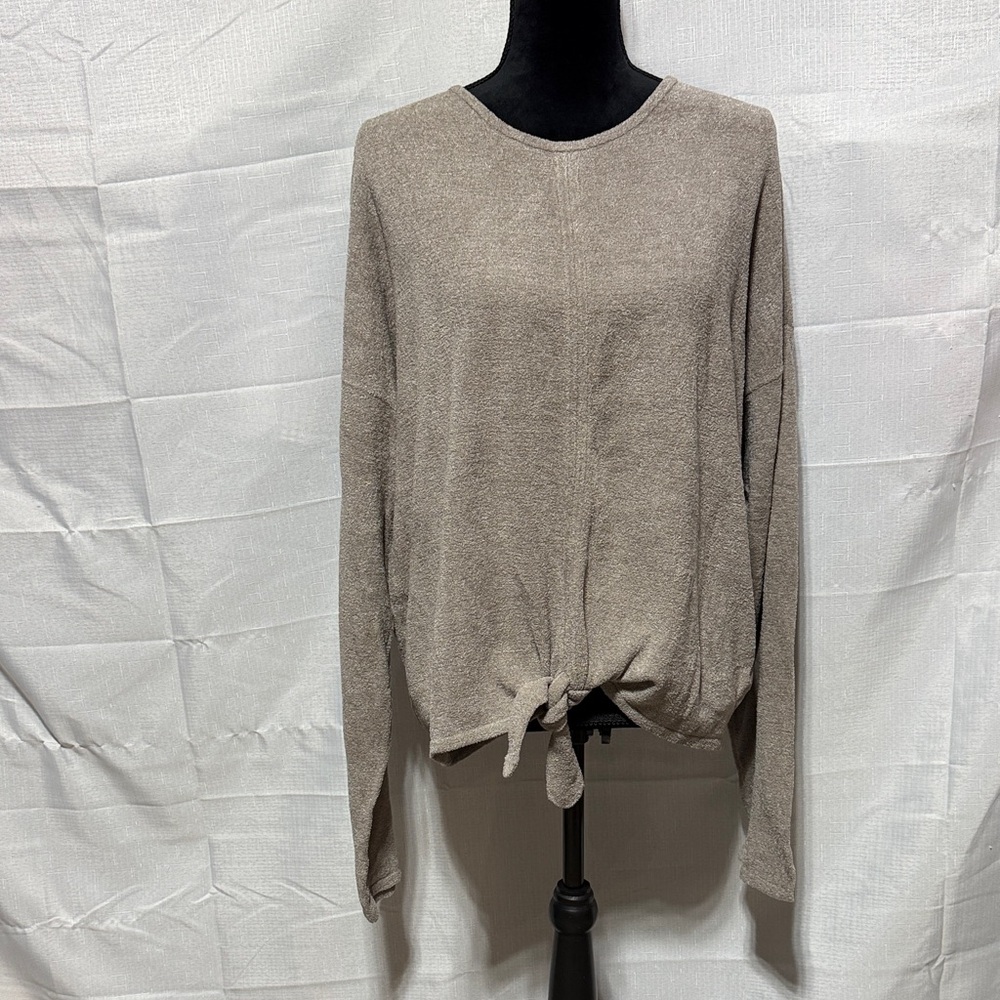 Barefoot Dreams CozyChic Ultra Lite Tie Front Top EUC